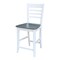 International Concepts Roma Counter Height Stool, 24" Seat Height, White/Heather gray S05-3102 - alternate 1